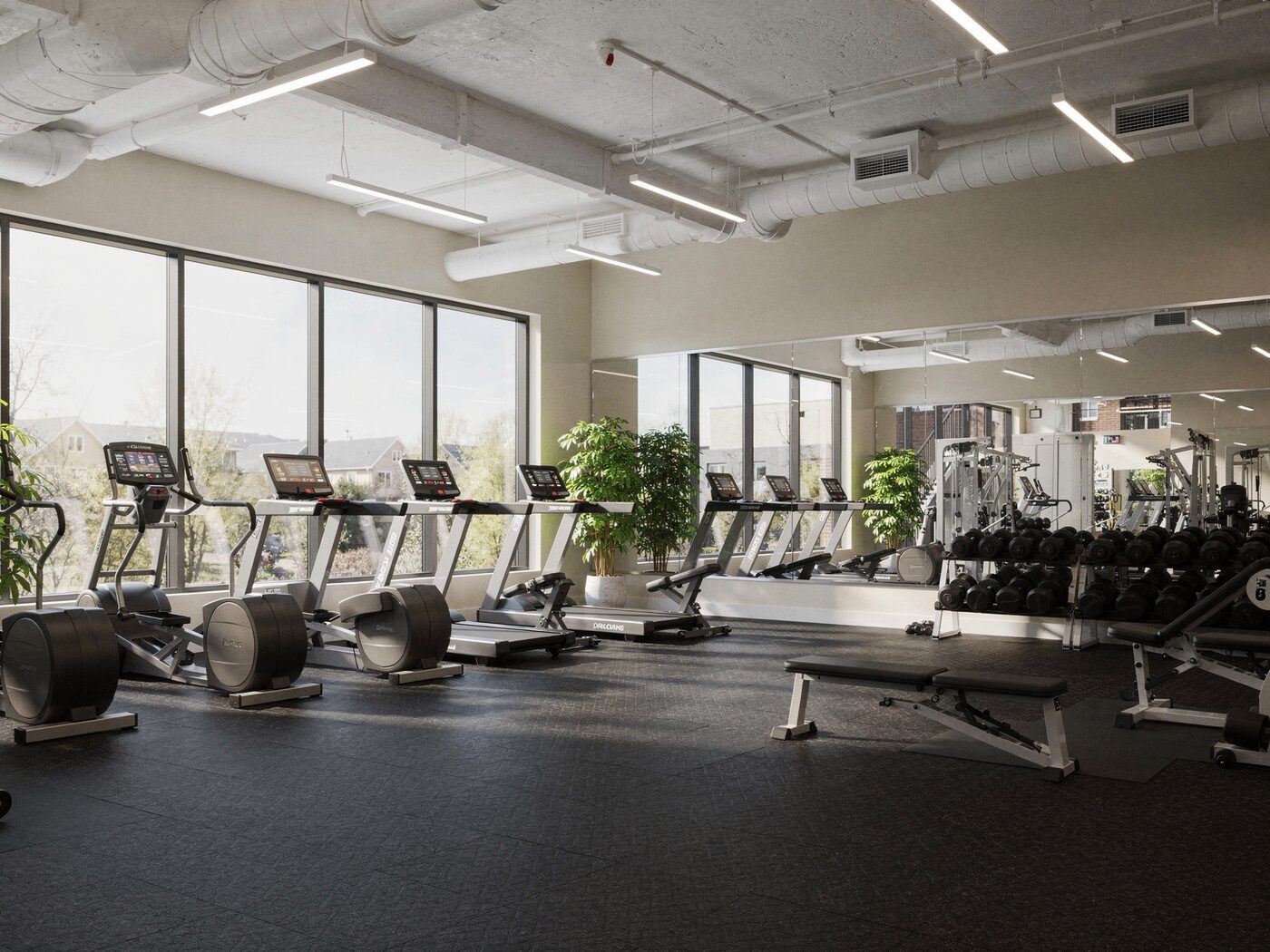 The 24-hour fitness center