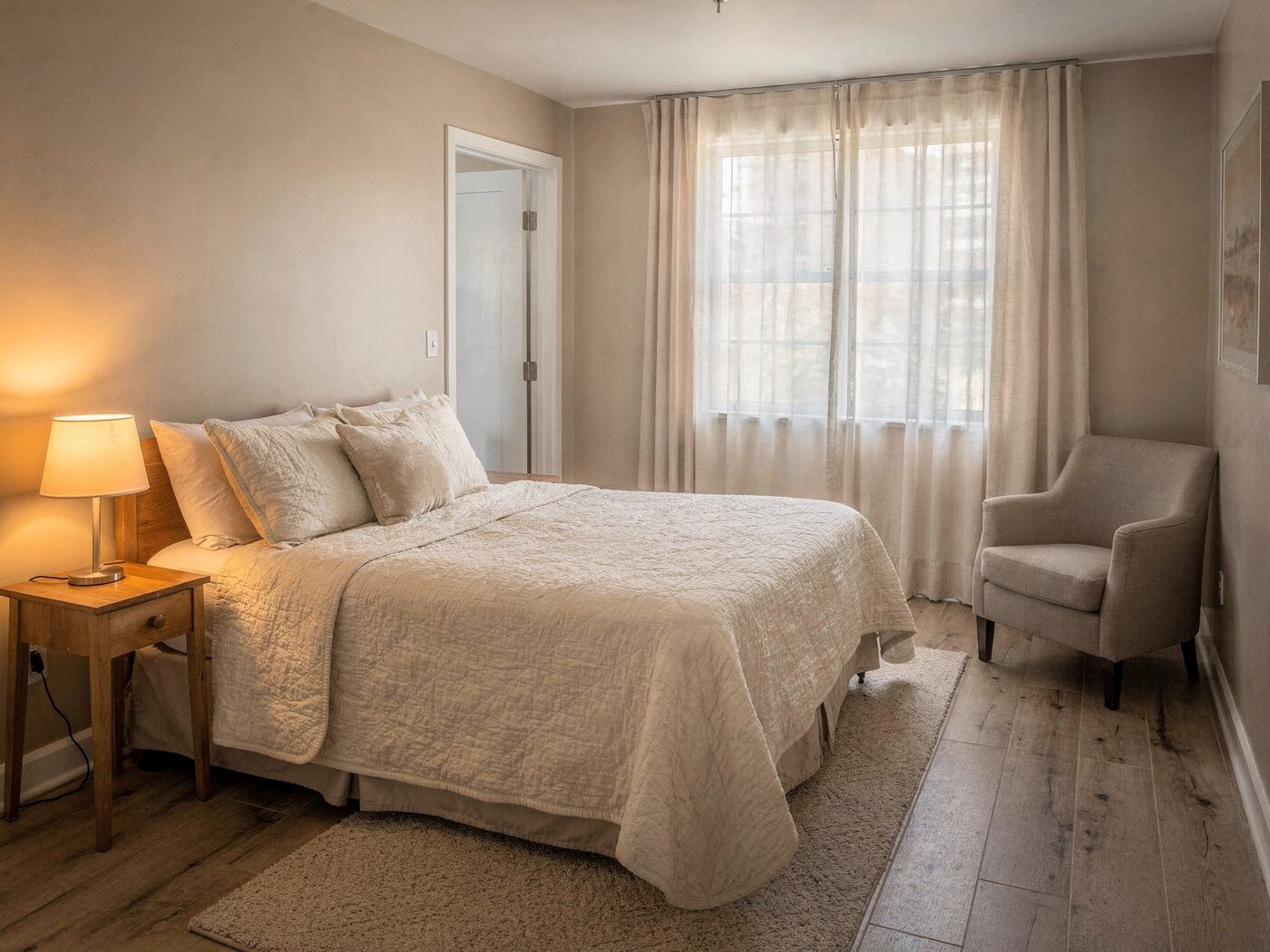 Bedroom with garden view