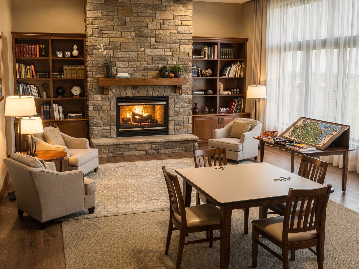 Library and activity room