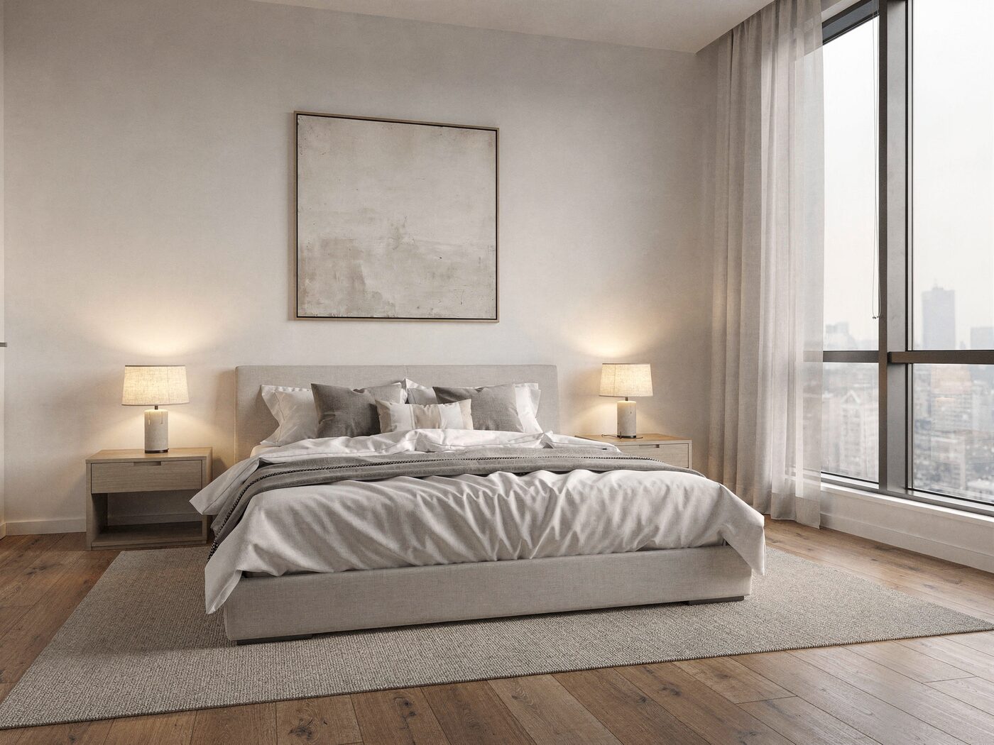 Primary bedroom in a one bedroom home
