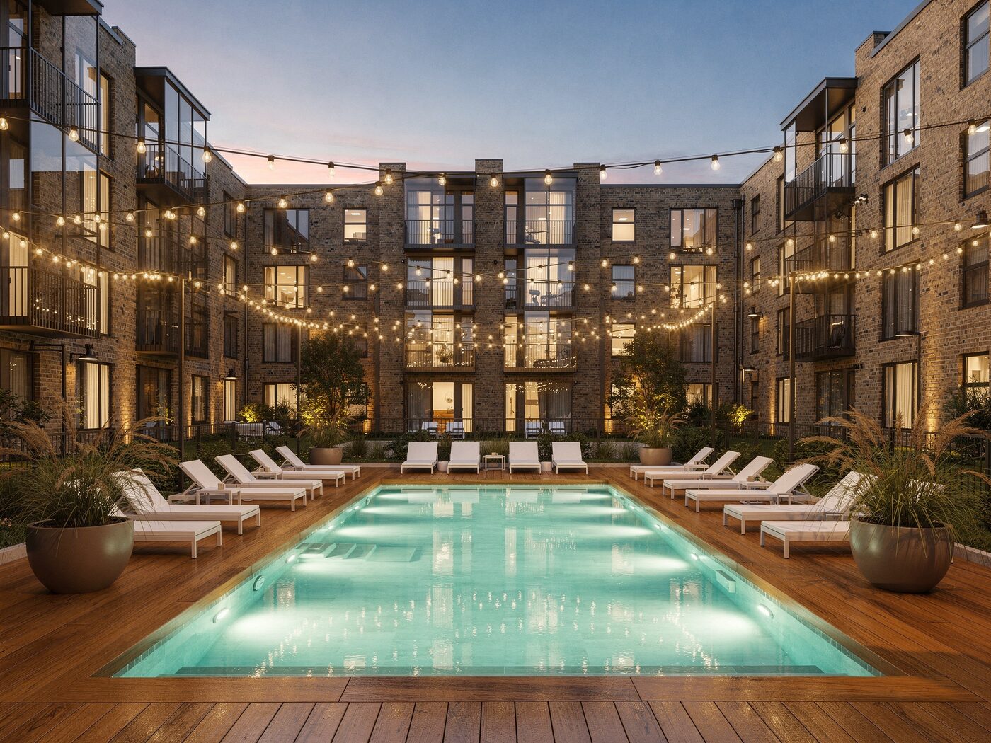 Courtyard pool and sundeck