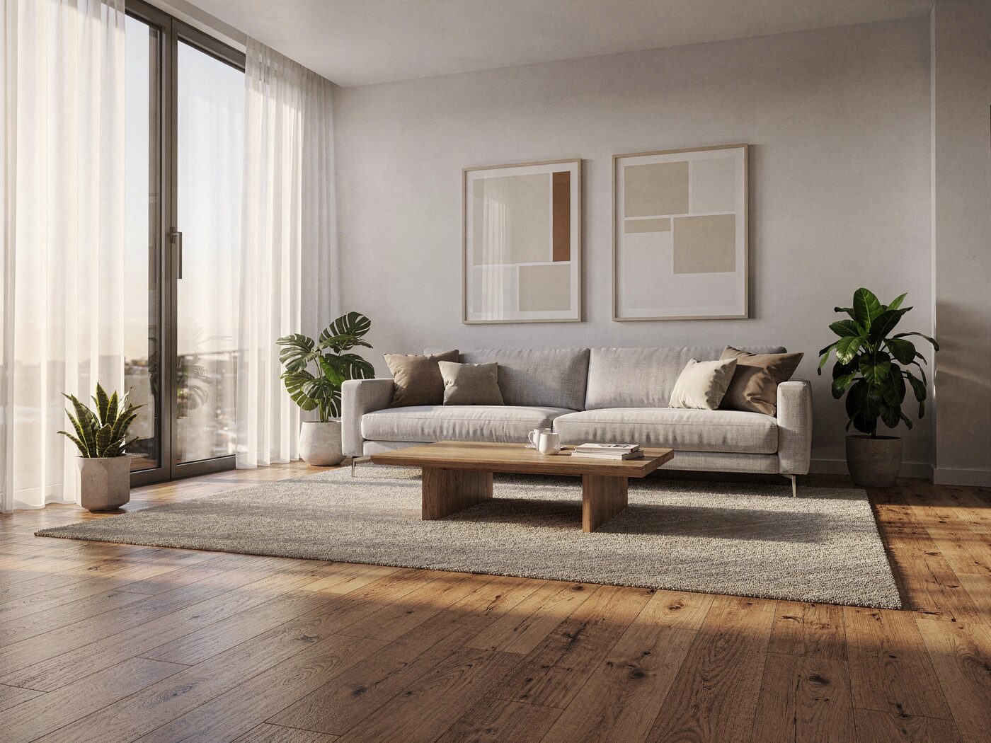 Living room in a two bedroom home
